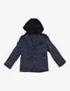 Kidswear Collective Girls Navy White Kids Pre-loved Dior Single-breasted Hooded Wool And Cotton-blen In Navy White