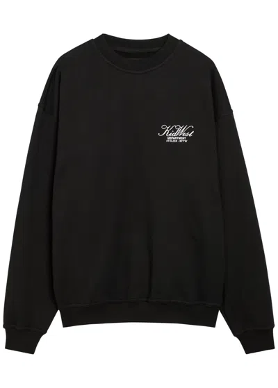 Kidwest Logo-print Cotton Sweatshirt In Black