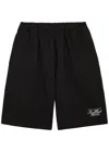 Kidwest Script Logo-print Cotton Shorts In Black