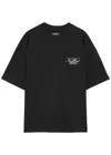 Kidwest Script Logo-print Cotton T-shirt In Black
