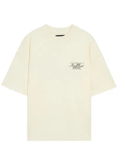 Kidwest Script Logo-print Cotton T-shirt In White