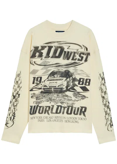 Kidwest World Tour Printed Cotton T-shirt In White