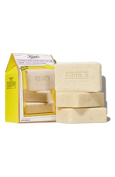 Kiehl's Since 1851 Ultimate Man Scrub Soap Bar Trio $60 Value In Transparent