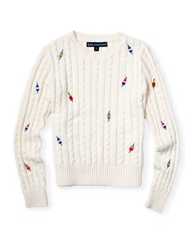 Kiel James Patrick Women's Buoy Embroidered Cable Knit Sweater In Beige In Multi