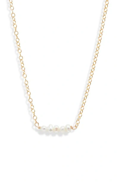 Ki-ele Jennifer Freshwater Pearl Bar Necklace In Gold