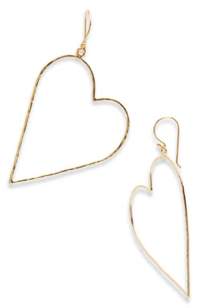 Ki-ele Classic Large Heart Drop Earrings In Gold