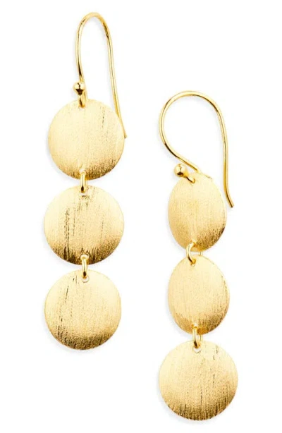 Ki-ele Eliza Trio Brushed Drop Earrings In Gold