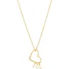 Ki-ele Esther Pearl Charm Heart Pendant Necklace In Gold