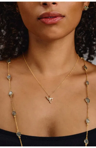 Ki-ele Hummingbird Pendant Necklace In Gold