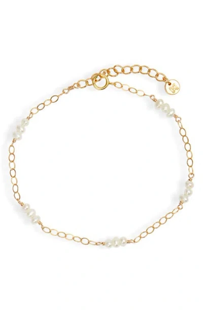 Ki-ele Jennifer Petite Freshwater Pearl Bracelet In Gold
