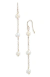 KI-ELE KI-ELE KELSEY TRIO FRESHWATER PEARL DROP EARRINGS