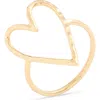 Ki-ele Love Heart Ring In Gold