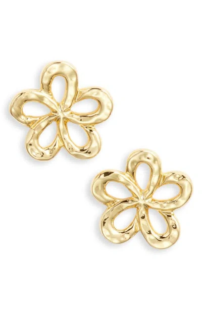 Ki-ele Melia Flower Stud Earrings In Gold