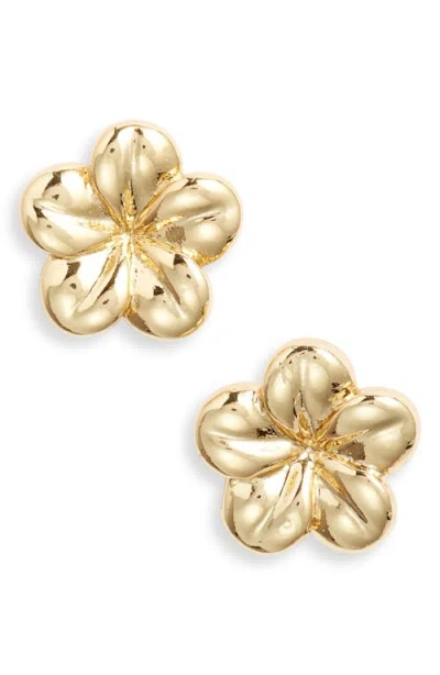 Ki-ele Melia Plumeria Stud Earrings In Gold