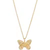 Ki-ele Taylor Butterfly Pendant Necklace In Gold