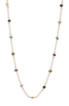 Ki-ele Leah Rainbow Tourmaline Choker In Gold