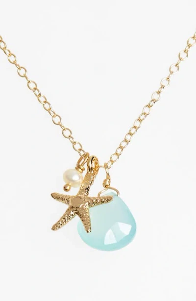 Ki-ele Sea Star Cluster Pendant Necklace In Blue