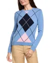 Kier + J Argyle Wool & Cashmere-blend Sweater In Blue