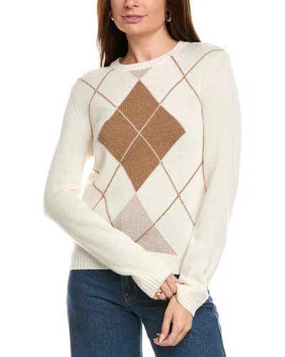 Kier + J Argyle Wool & Cashmere-blend Sweater In Brown