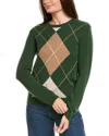 Kier + J Argyle Wool & Cashmere-blend Sweater In Green