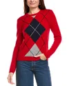 Kier + J Argyle Wool & Cashmere-blend Sweater In Red