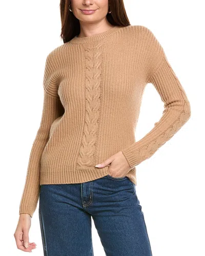 Kier + J Cable Wool & Cashmere-blend Sweater In Brown
