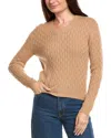 Kier + J Cable Wool & Cashmere-blend Sweater In Nude