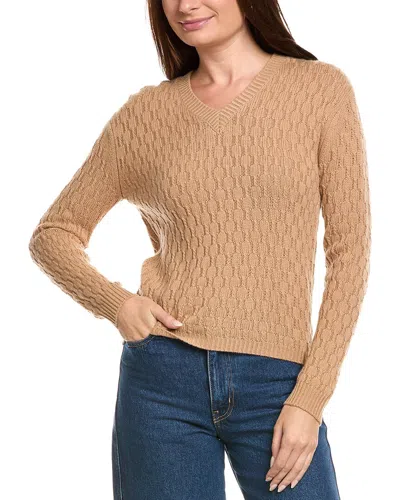 Kier + J Cable Wool & Cashmere-blend Sweater In Brown