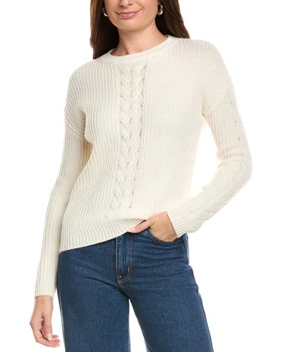 Kier + J Cable Wool & Cashmere-blend Sweater In White