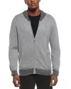 Kier + J College Wool & Cashmere-blend Zip-up Cardigan In Gray