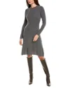 Kier + J Crewneck Wool & Cashmere-blend Dress In Animal Print