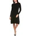 Kier + J Turtleneck Wool & Cashmere-blend Dress In Black
