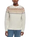 Kier + J Fairisle Raglan Sleeve Wool-blend Crewneck Sweater In White