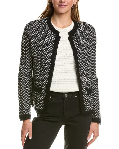 KIER + J KIER + J FRINGE WOOL & CASHMERE-BLEND SWEATER