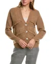 Kier + J Fringe Wool & Cashmere-blend Sweater In Brown