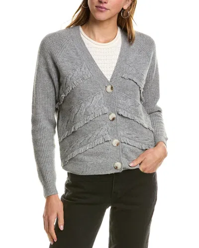 KIER + J KIER + J FRINGE WOOL & CASHMERE-BLEND SWEATER