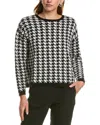 Kier + J Houndstooth Wool & Cashmere-blend Sweater In Black