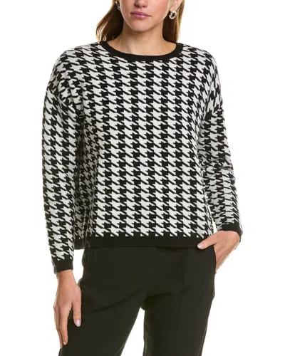 KIER + J KIER + J HOUNDSTOOTH WOOL & CASHMERE-BLEND SWEATER