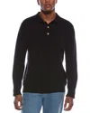 Kier + J Mixed Stitch Wool & Cashmere-blend Polo Sweater In Black