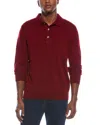 Kier + J Mixed Stitch Wool & Cashmere-blend Polo Sweater In Burgundy
