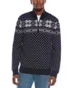 Kier + J Mock Neck Fairisle Wool & Cashmere-blend 1/4-zip Sweater In Multi