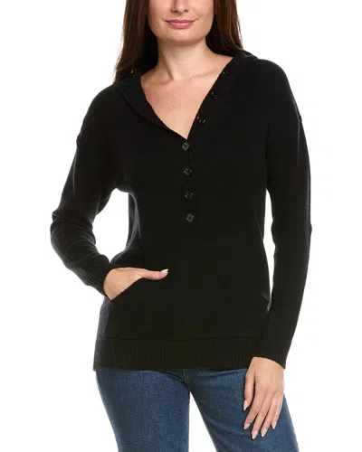 Kier + J Oversized Wool & Cashmere-blend Hoodie In Black