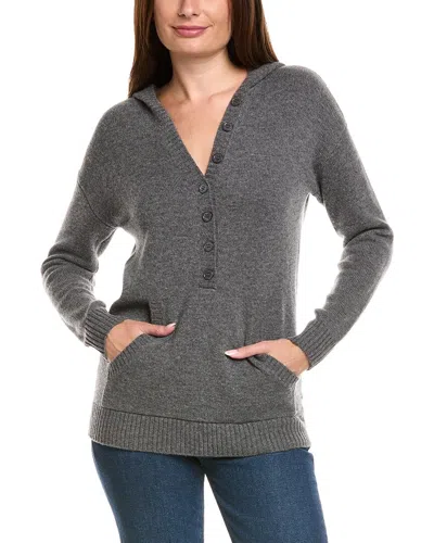 Kier + J Oversized Wool & Cashmere-blend Hoodie In Gray