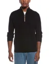 Kier + J Raglan Wool & Cashmere-blend 1/4-zip Sweater In Black