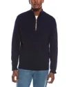 Kier + J Raglan Wool & Cashmere-blend 1/4-zip Sweater In Blue