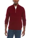 Kier + J Raglan Wool & Cashmere-blend 1/4-zip Sweater In Burgundy