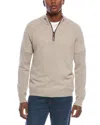 Kier + J Raglan Wool & Cashmere-blend 1/4-zip Sweater In Neutral