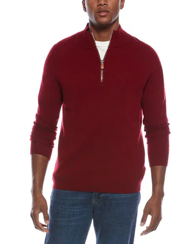 KIER + J KIER + J RAGLAN WOOL & CASHMERE-BLEND 1/4-ZIP SWEATER
