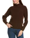 Kier + J Ribbed Turtleneck Wool & Cashmere-blend Sweater In Brown
