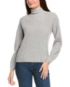 Kier + J Ribbed Turtleneck Wool & Cashmere-blend Sweater In Gold
